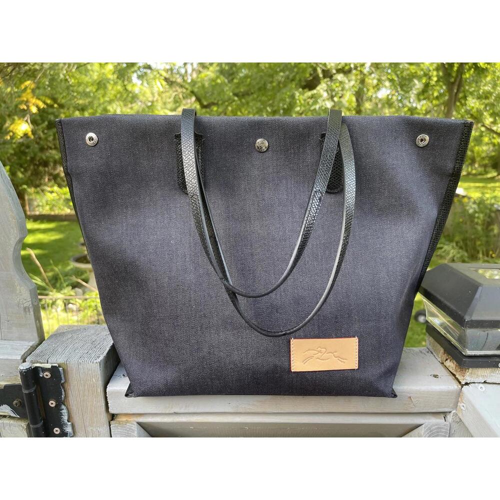Longchamp Roseau Essential Large Denim Open Tote/Shopper - NWOT